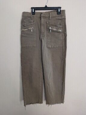 Le Jean Olive Crop Straight Jeans Size 27
